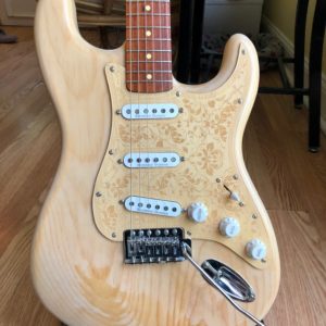 Piney Vintage Strat-style custom guitar with hard case
